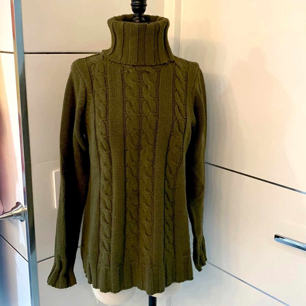 WinterSilks NWT Hunter Green Turtleneck Sweater size Large